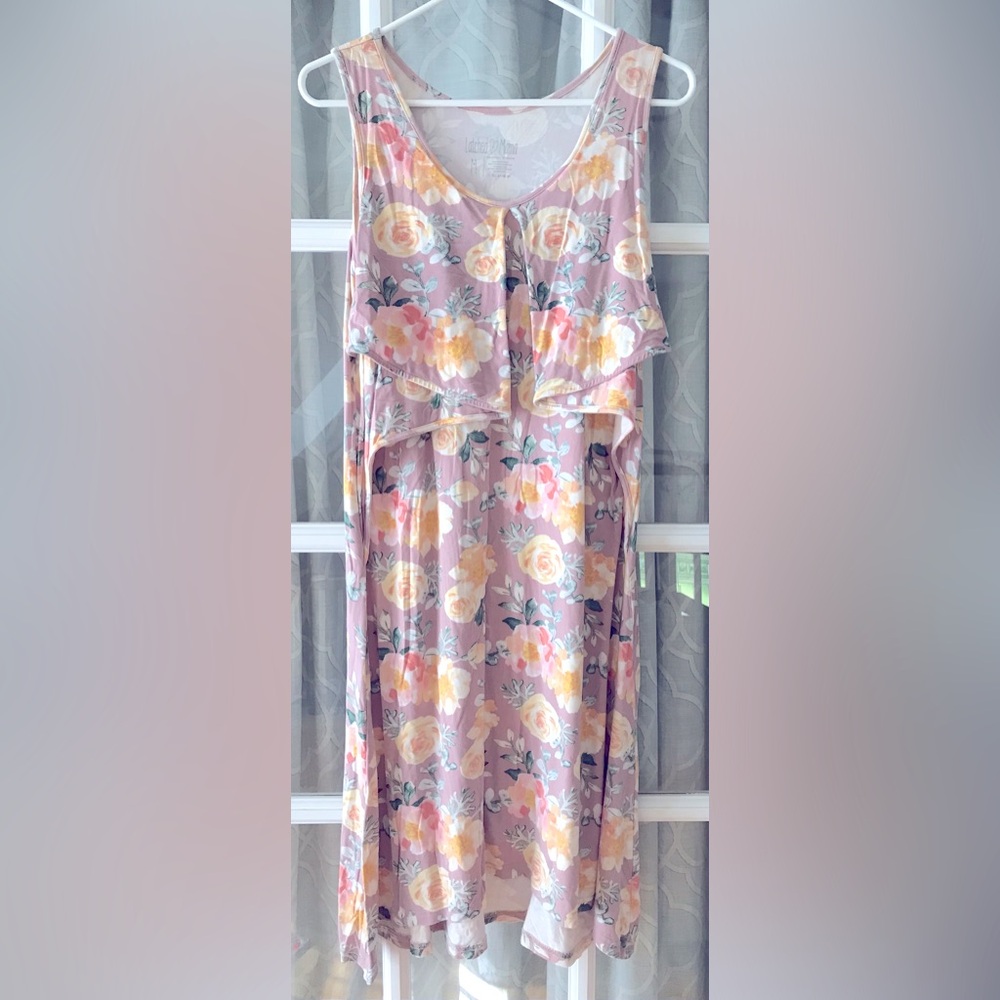Latched Mama medium sleeveless floral nursing dress